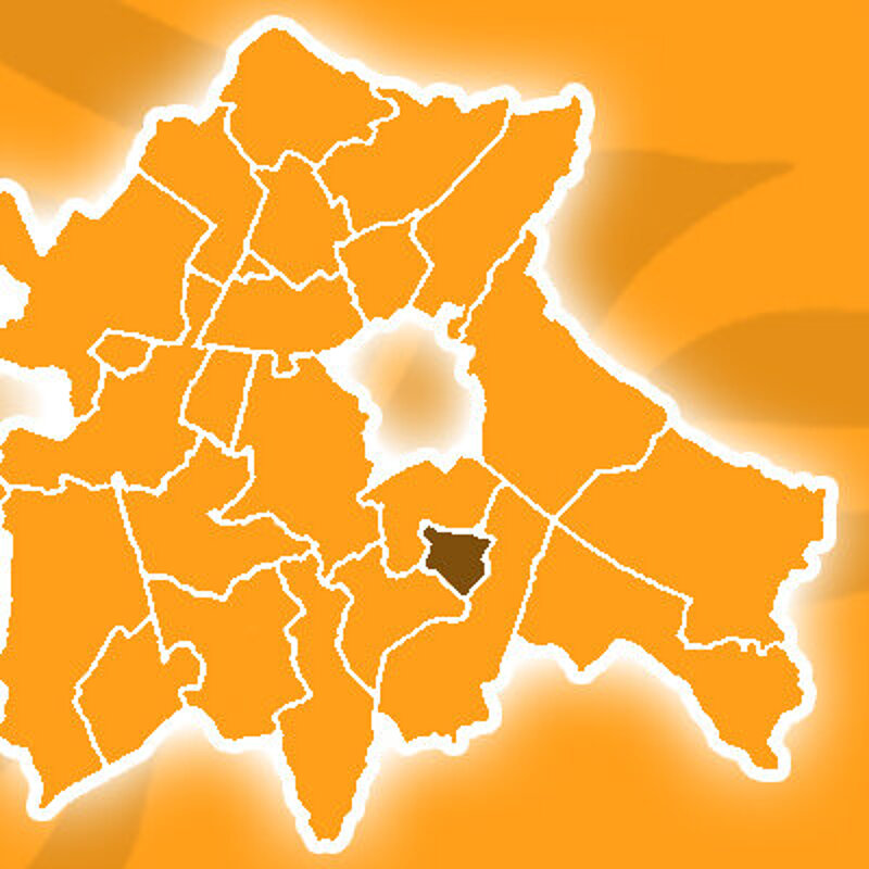 Map showing the location of Sawston ward in South Cambridgeshire district