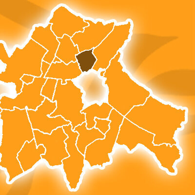 Map showing the location of Histon and Impington ward in South Cambridgeshire district