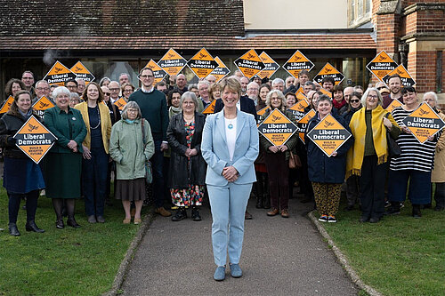 Pippa Heylings with some local Lib Dem volunteers