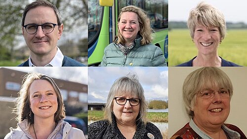 Montage with headshots of Ian Sollom, Lucy Nethsinga, Pippa Heylings, Cheney Payne, Lorna Dupre, Charlotte Cane